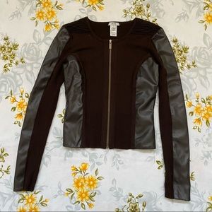 Cache Size XS Chocolate Brown Moto Jacket